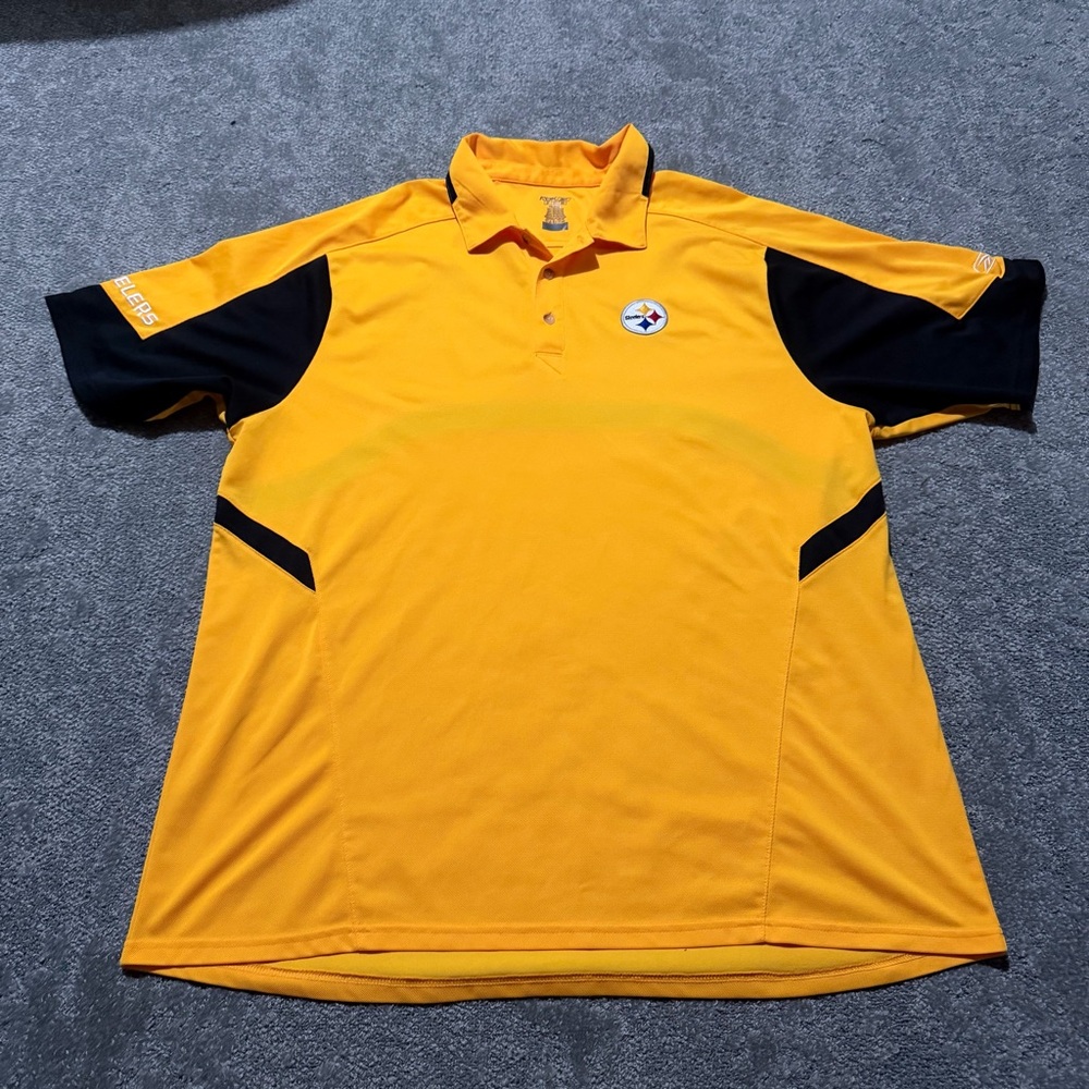 Reebok /‎ RBK Pittsburgh Steelers NFL polo shirt 2XL team colors great condition